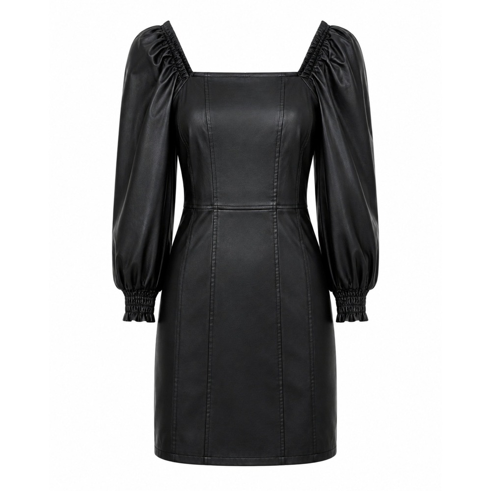 7 For All Mankind Faux Leather‎ Mini Dress Womens XS Black